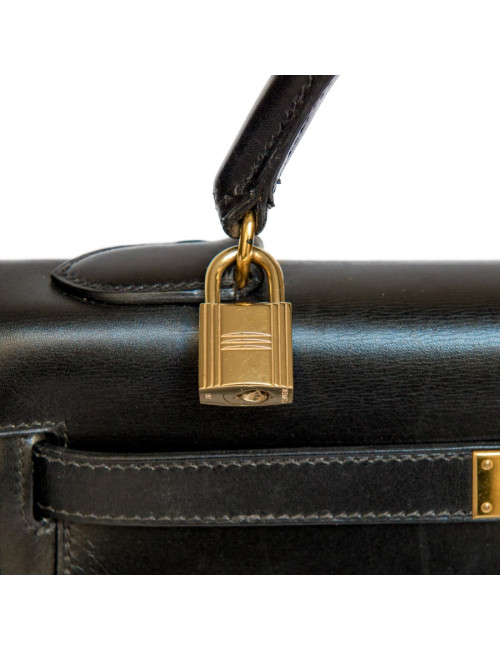 Sac Kelly 32 HERMES cuir box noir