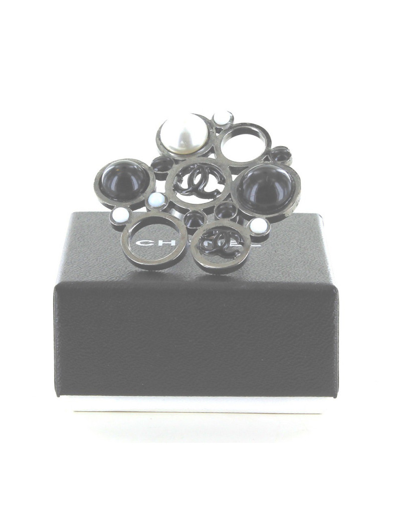 Bague CHANEL T 54 perles  ruthénuim