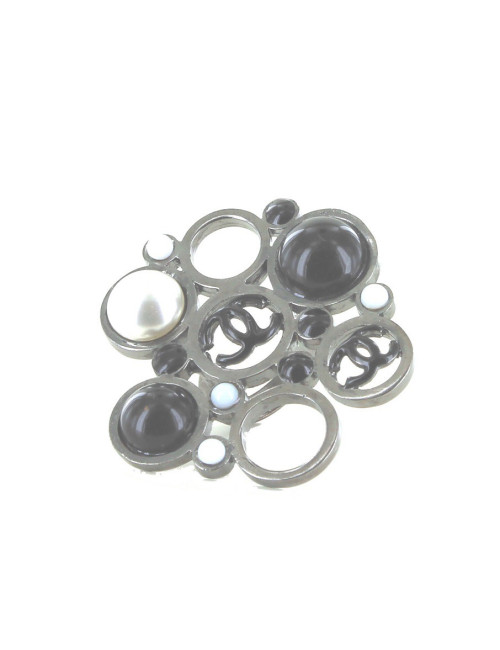 Bague CHANEL T 54 perles  ruthénuim