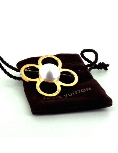 Broche LOUIS VUITTON trèfle doré