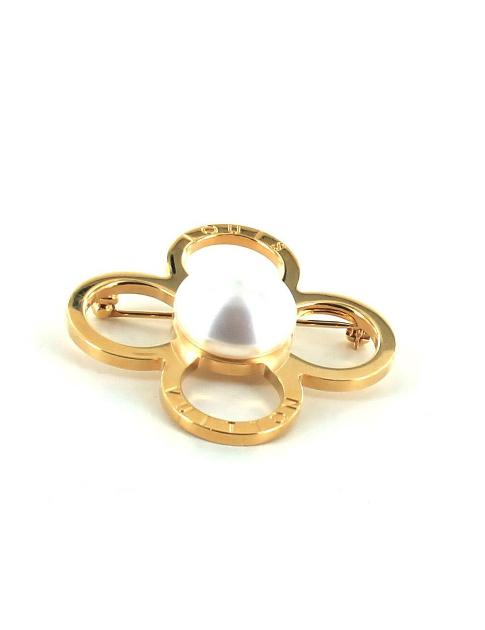 Broche LOUIS VUITTON trèfle doré