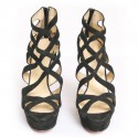 High Sandals LOUBOUTIN T 39.5 Black Suede