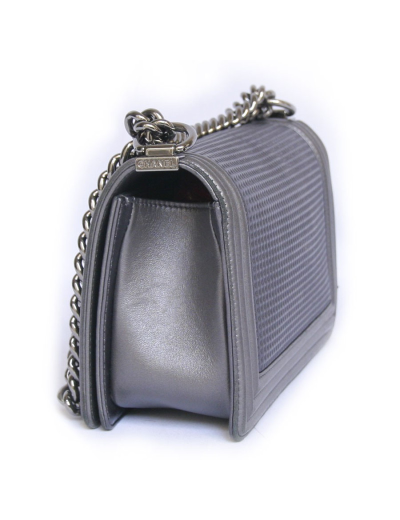 Sac Boy CHANEL série limitée gris et rouge