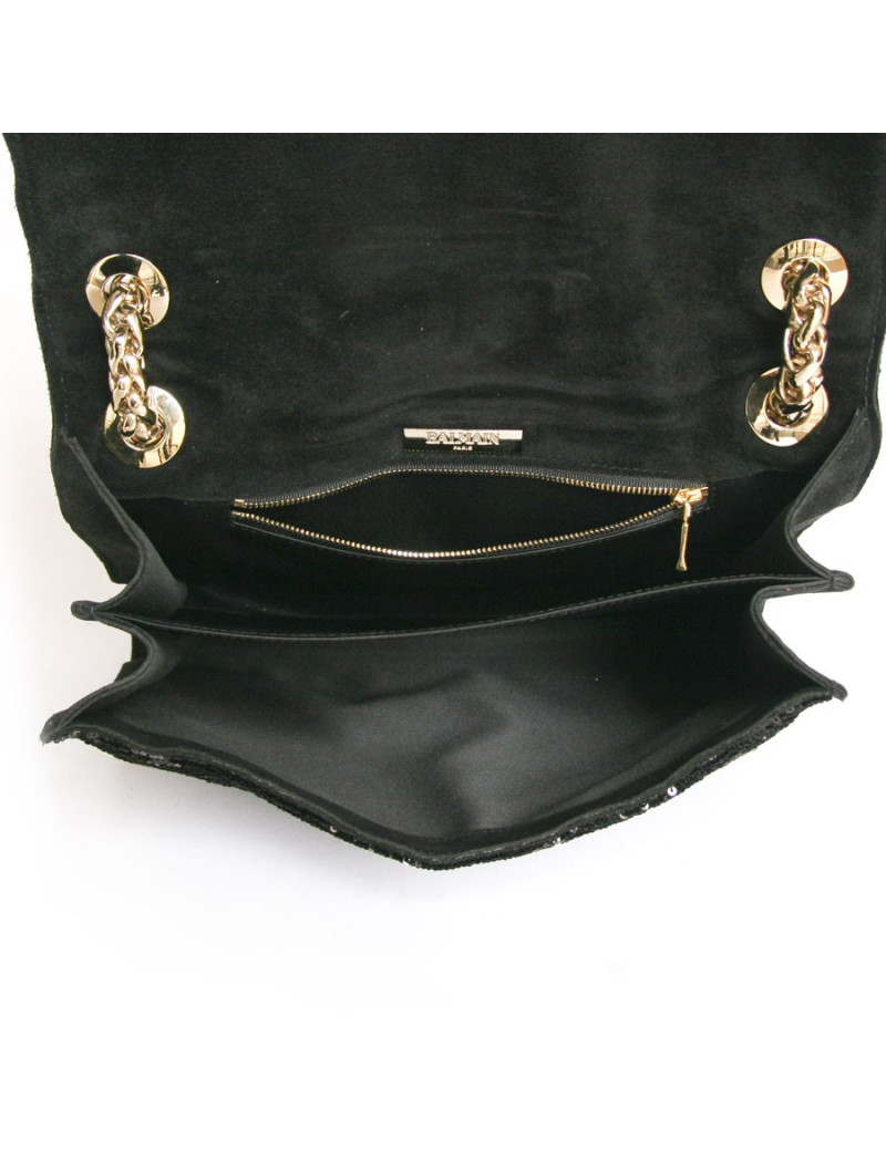 Sac BALMAIN paillettes noires