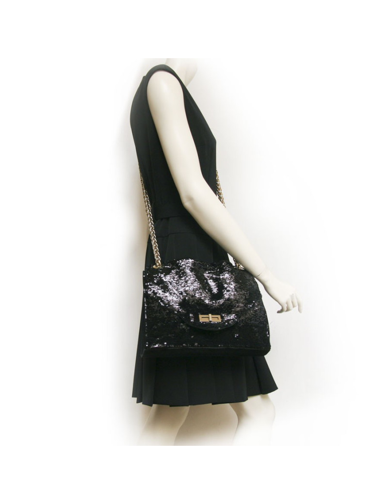 Sac BALMAIN paillettes noires