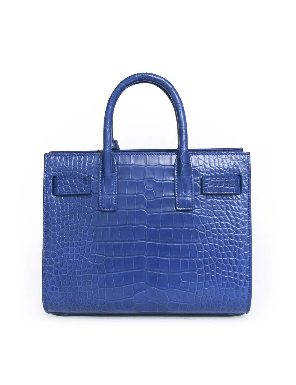 Sac de jour baby YVES SAINT LAURENT croco bleu roi