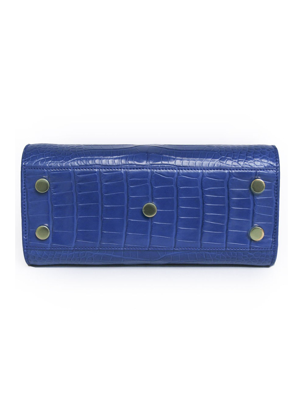 Sac de jour baby YVES SAINT LAURENT croco bleu roi