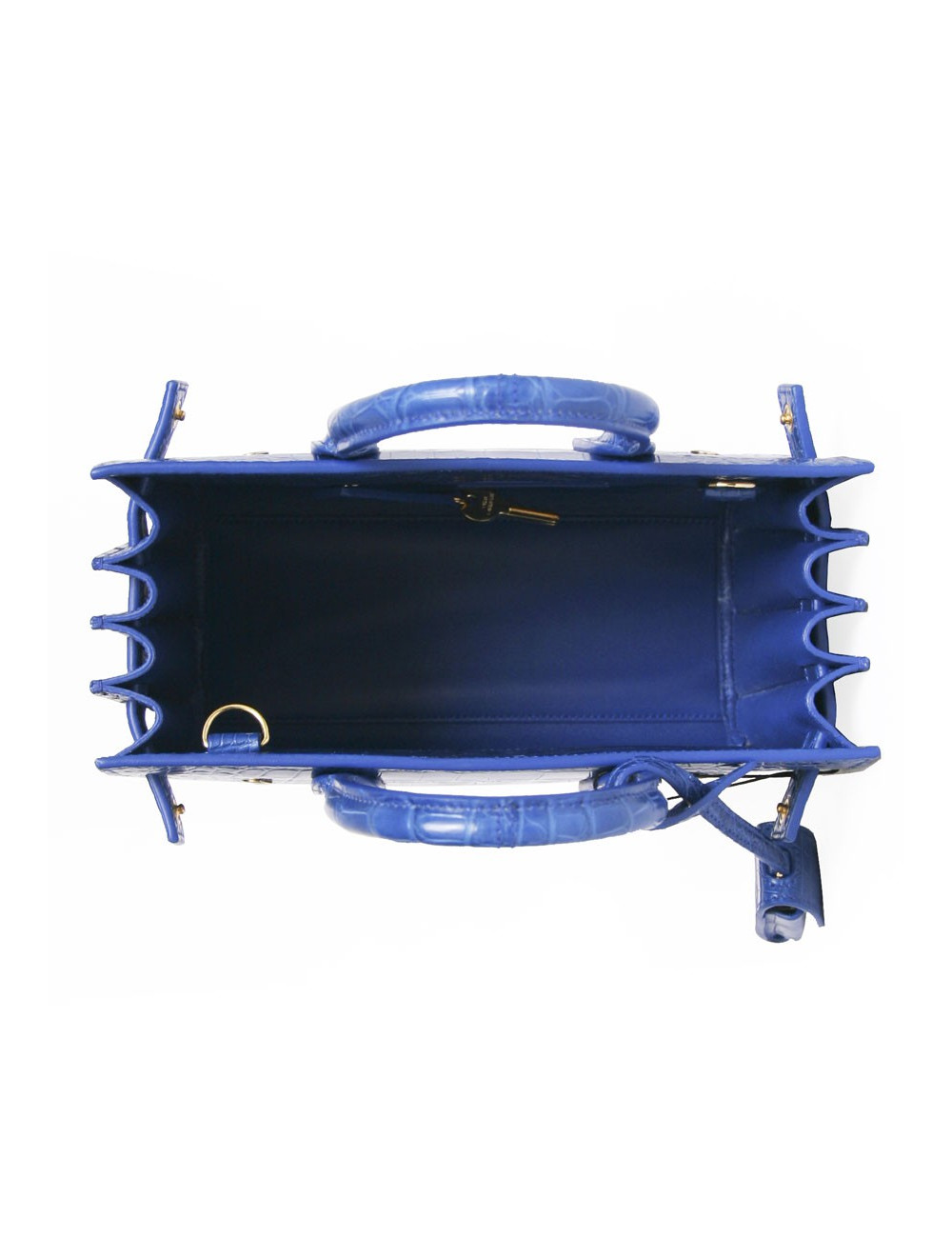 Sac de jour baby YVES SAINT LAURENT croco bleu roi