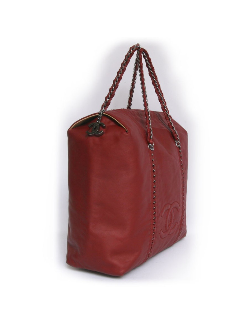Sac CHANEL cuir  d'agneau bordeaux 