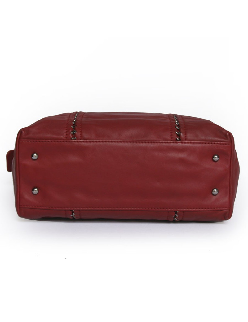 Sac CHANEL cuir  d'agneau bordeaux 