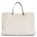 Great shopping CHANEL white grained calf bag