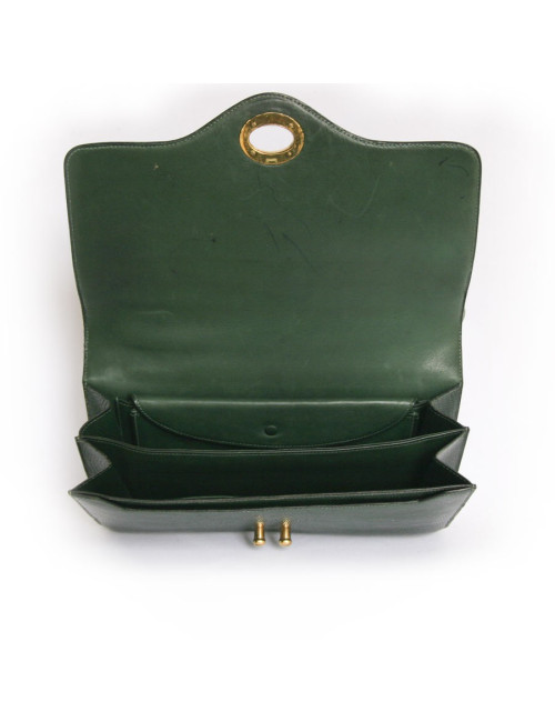 Sac HERMES en lézard vert Vintage