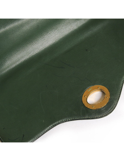 Sac HERMES en lézard vert Vintage