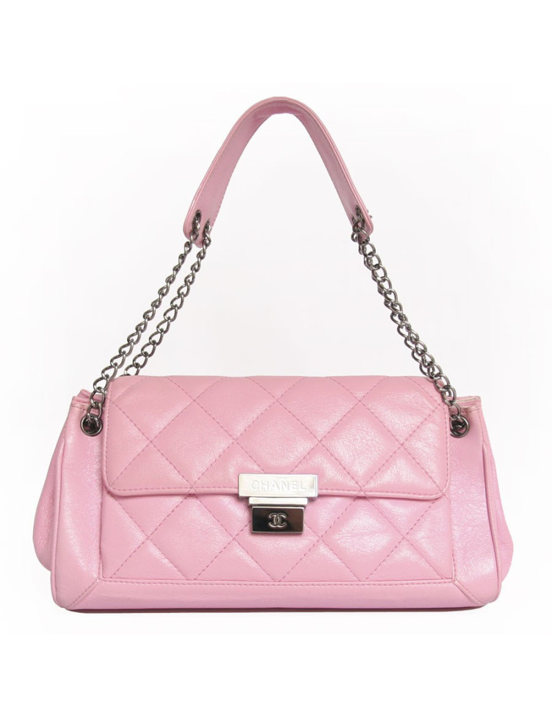 Sac CHANEL cuir vieilli rose