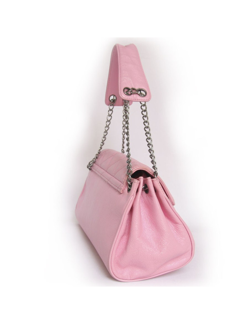 Sac CHANEL cuir vieilli rose