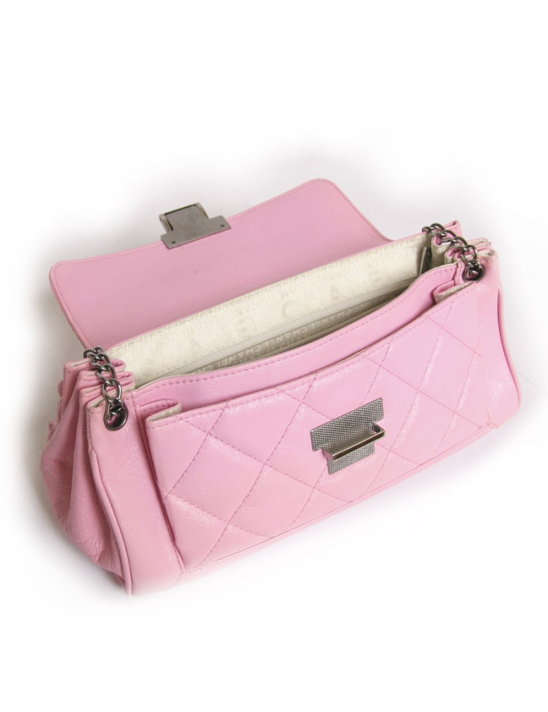 Sac CHANEL cuir vieilli rose