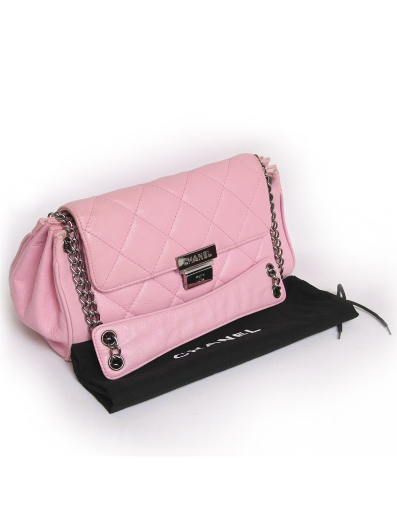 Sac CHANEL cuir vieilli rose