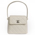 Mini white quilted leather CHANEL bag