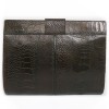 YVES SAINT LAURENT vintage clutch in brown ostrich leg leather