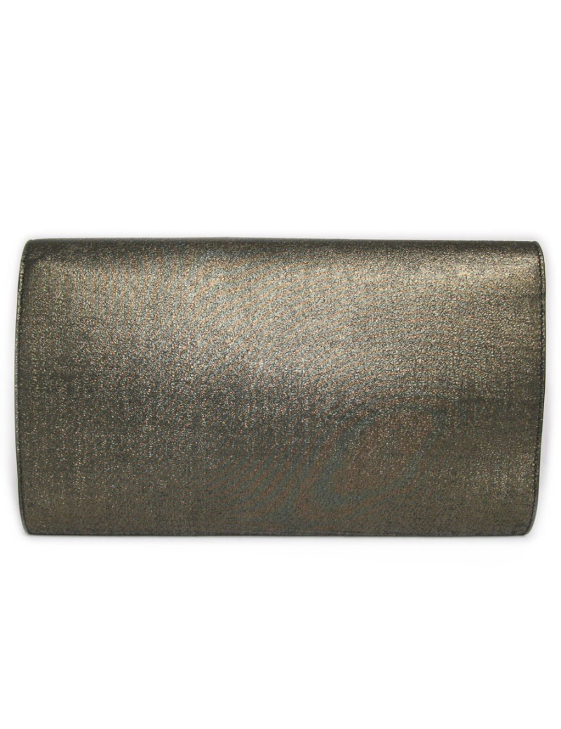 Pochette du soir YVES SAINT LAURENT "YSL" lamé bronze