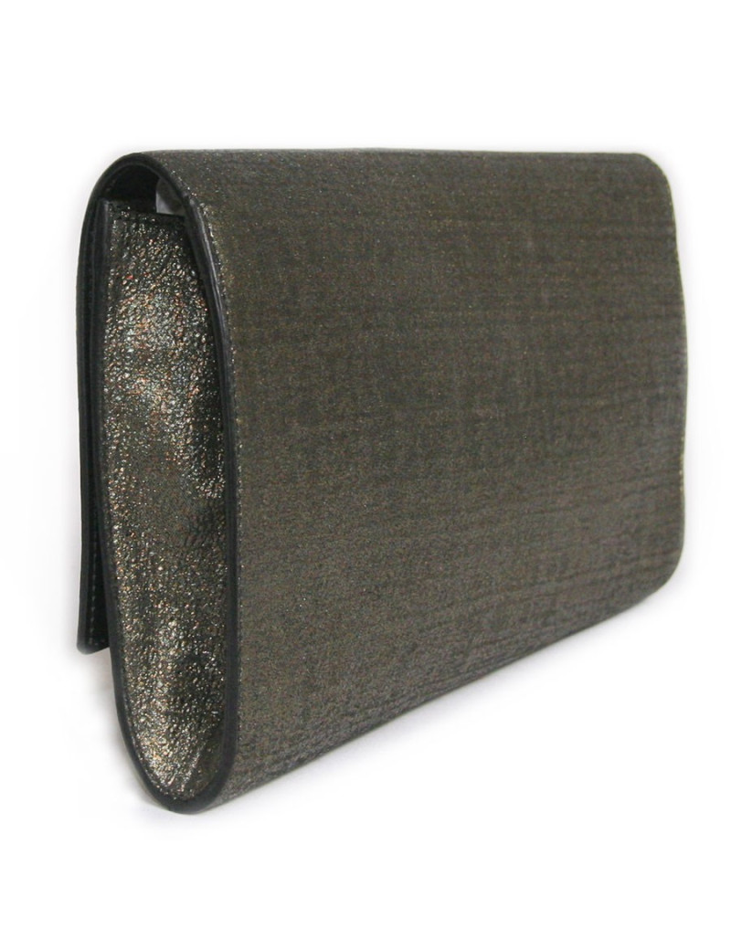 Pochette du soir YVES SAINT LAURENT "YSL" lamé bronze
