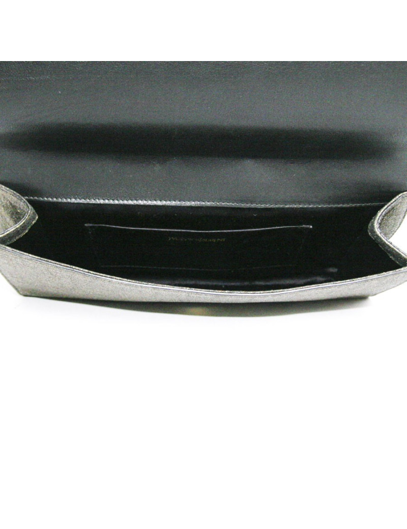 Pochette du soir YVES SAINT LAURENT "YSL" lamé bronze
