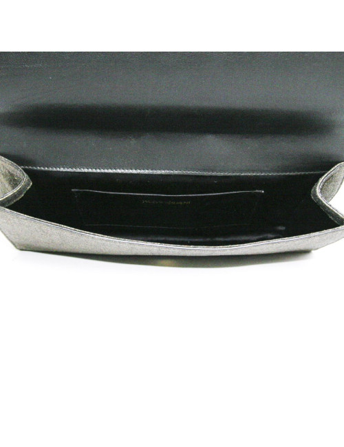 Pochette du soir YVES SAINT LAURENT "YSL" lamé bronze