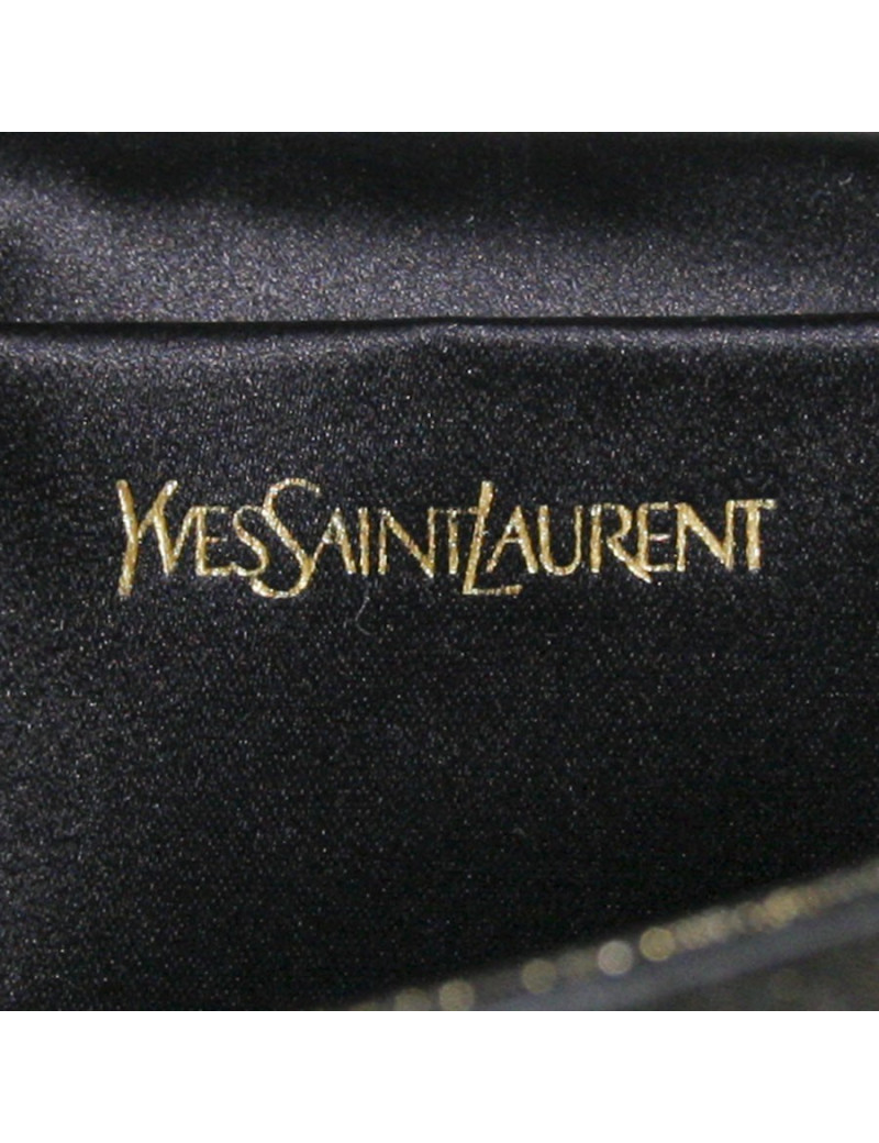 Pochette du soir YVES SAINT LAURENT "YSL" lamé bronze