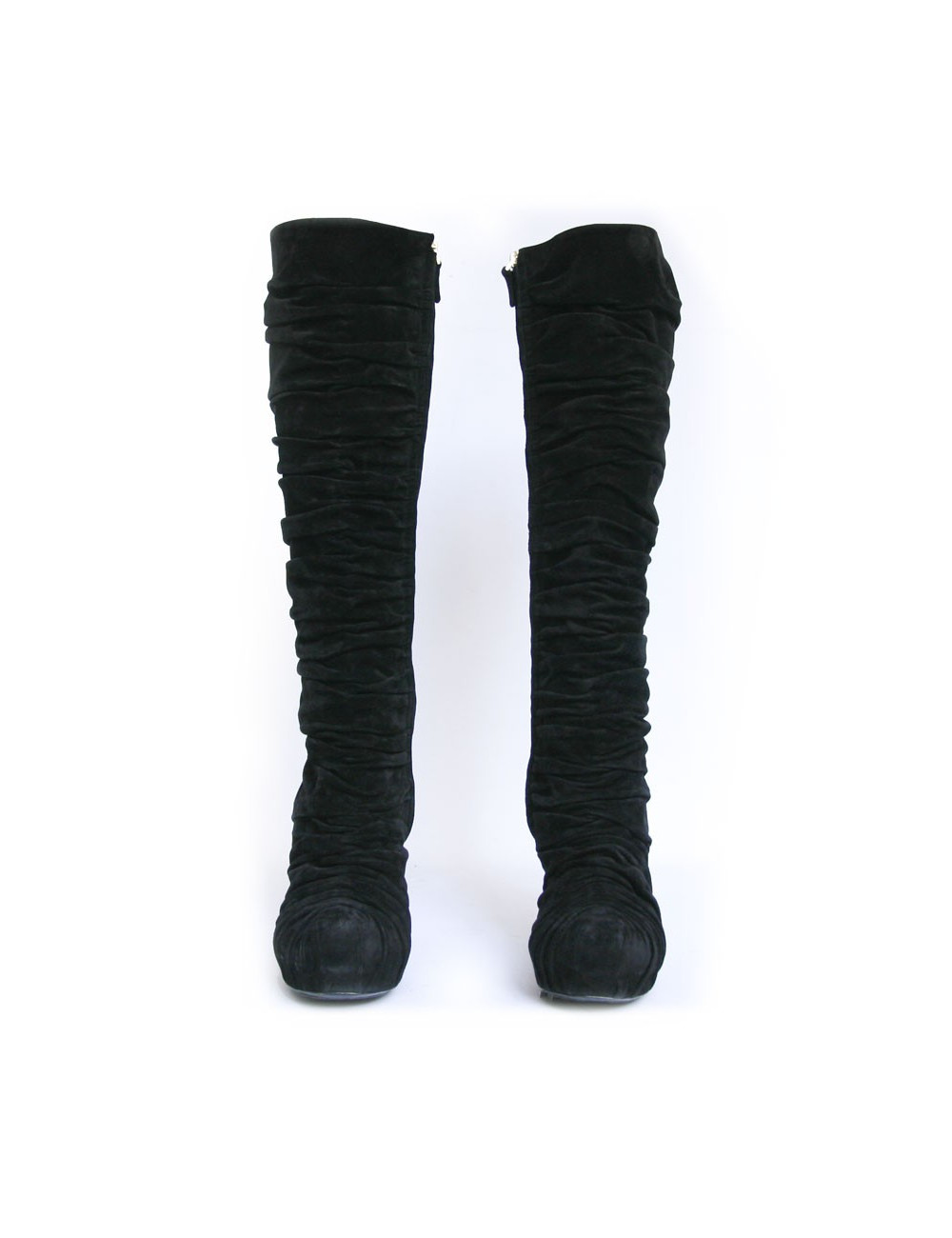Bottes compensées YVES SAINT LAURENT T 39 en daim noir