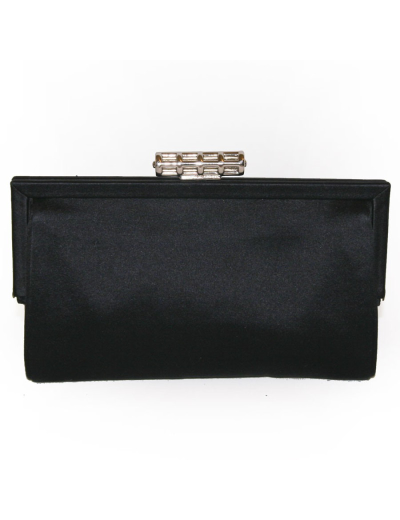 Pochette du soir YVES SAINT LAURENT en satin noir 