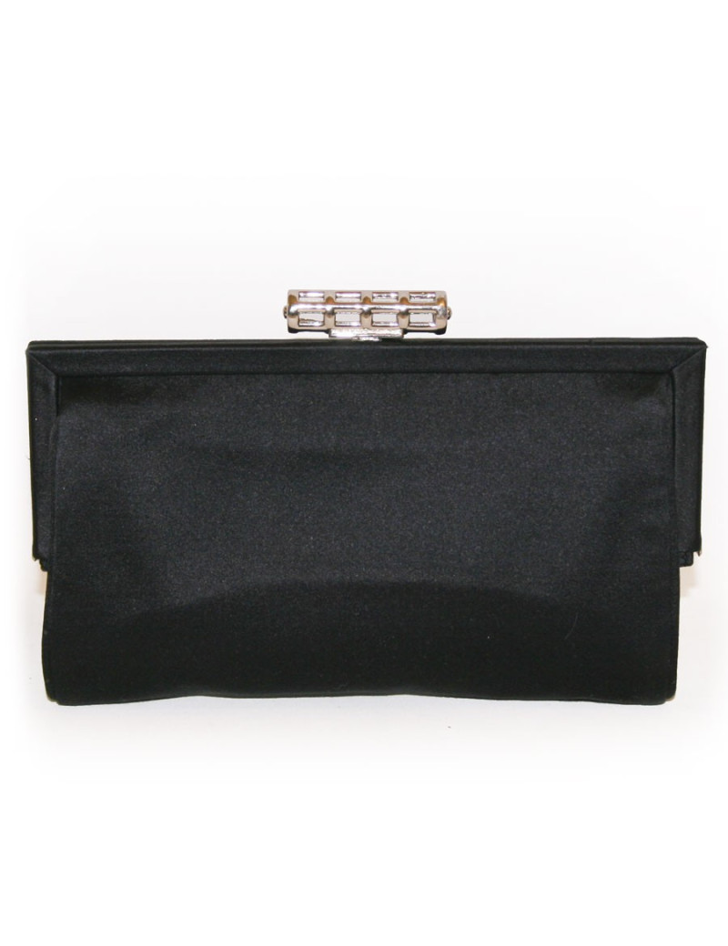 Pochette du soir YVES SAINT LAURENT en satin noir 