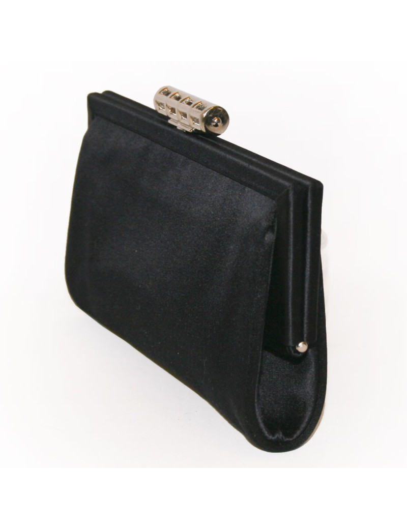 Pochette du soir YVES SAINT LAURENT en satin noir 