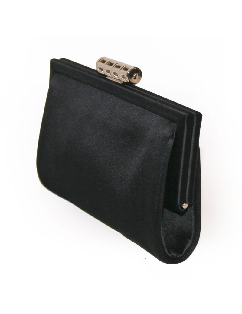 Pochette du soir YVES SAINT LAURENT en satin noir 