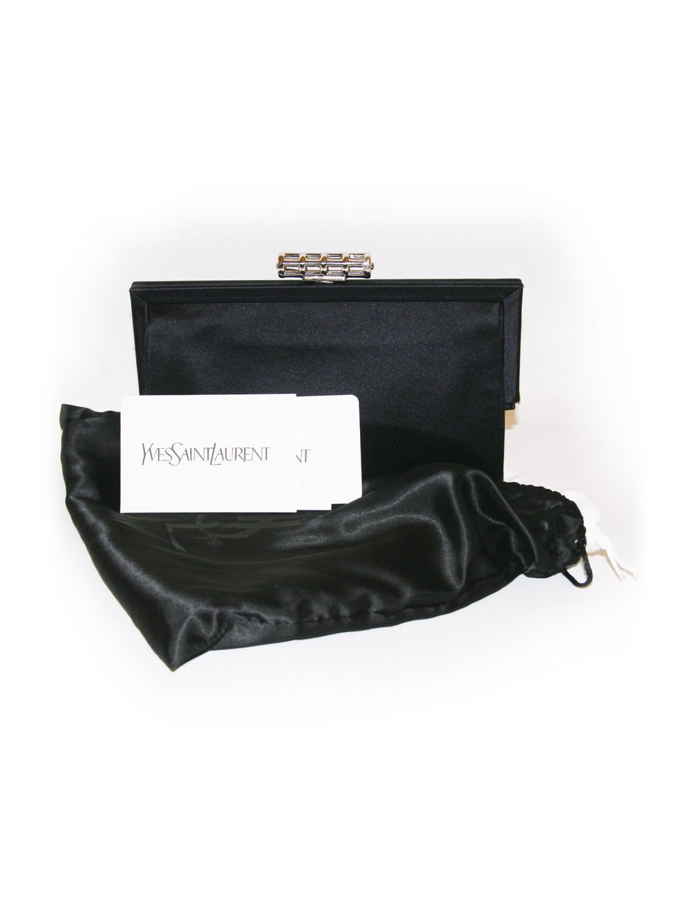 Pochette du soir YVES SAINT LAURENT en satin noir 