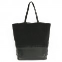 Leather and Black wool CHANEL tote bag