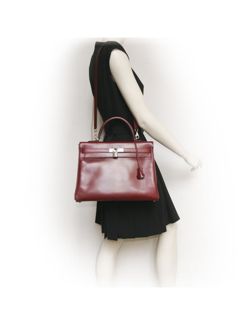  attention : Kelly II 35 HERMES en cuir box rouge H
