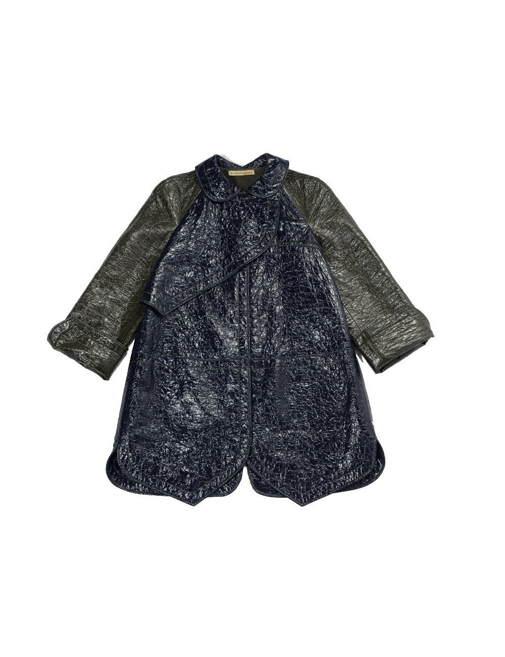 imperméable BALANCIAGA  t40  coton ciré kaki et bleu 