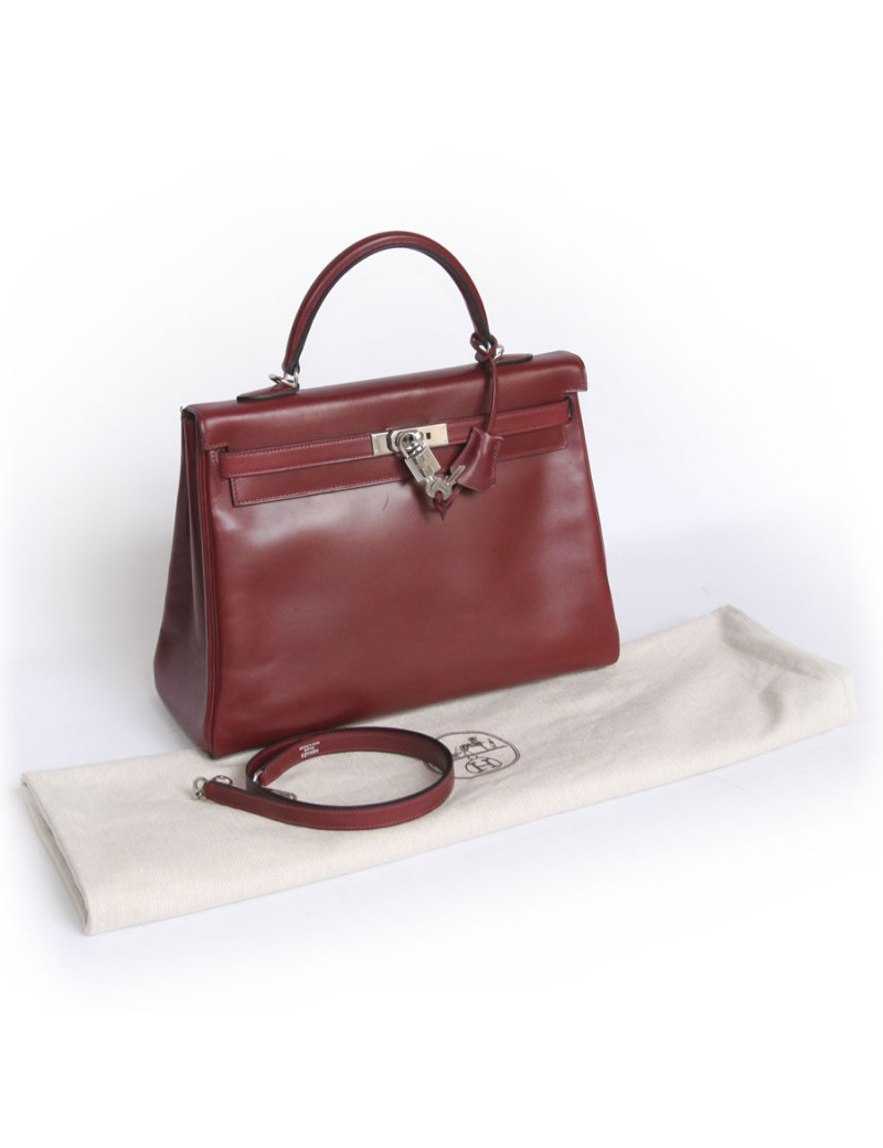  attention : Kelly II 35 HERMES en cuir box rouge H
