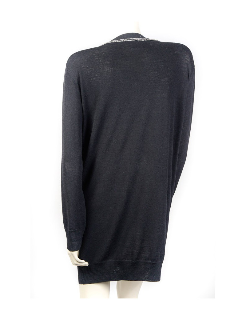 gilet long CHANEL T 40 noir en laine