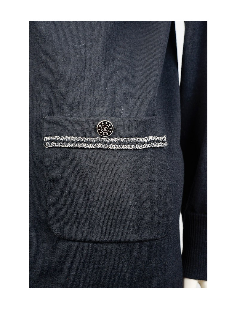 gilet long CHANEL T 40 noir en laine