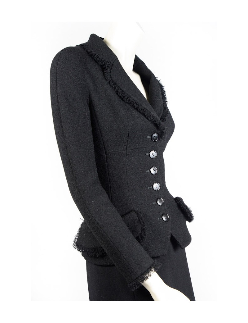 Veste CHRISTIAN DIOR cintrée en laine noire