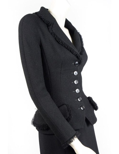 Veste CHRISTIAN DIOR cintrée en laine noire