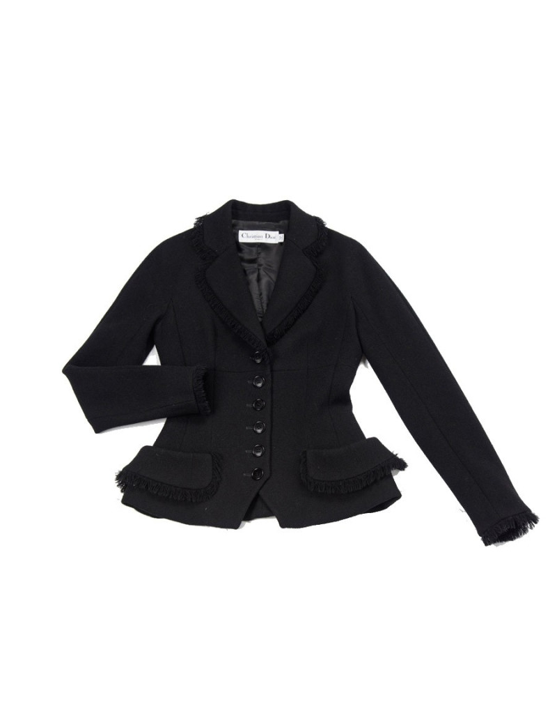 Veste CHRISTIAN DIOR cintrée en laine noire