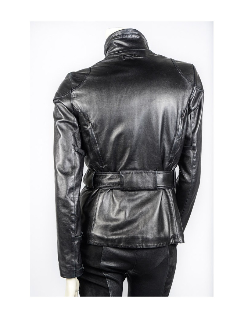 Blouson RALPH LAUREN t2 cuir d'agneau noir