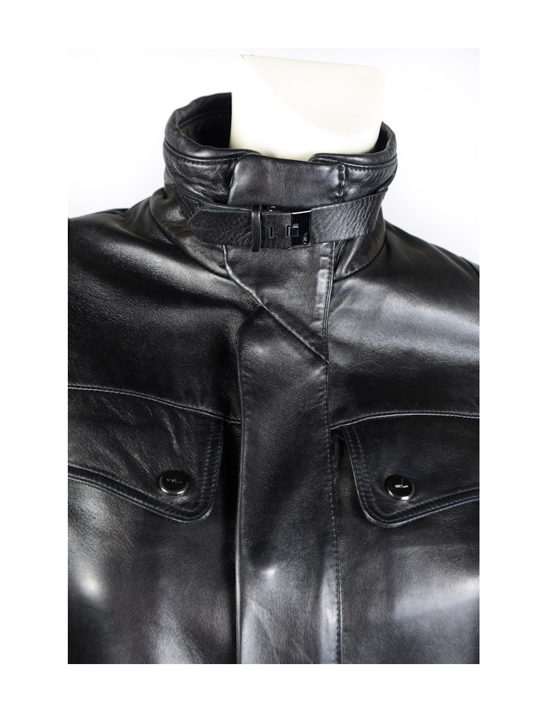 Blouson RALPH LAUREN t2 cuir d'agneau noir