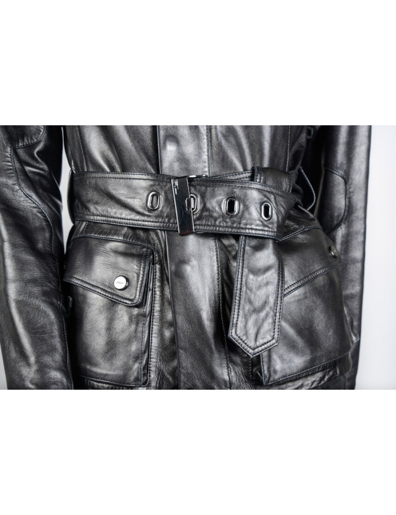 Blouson RALPH LAUREN t2 cuir d'agneau noir