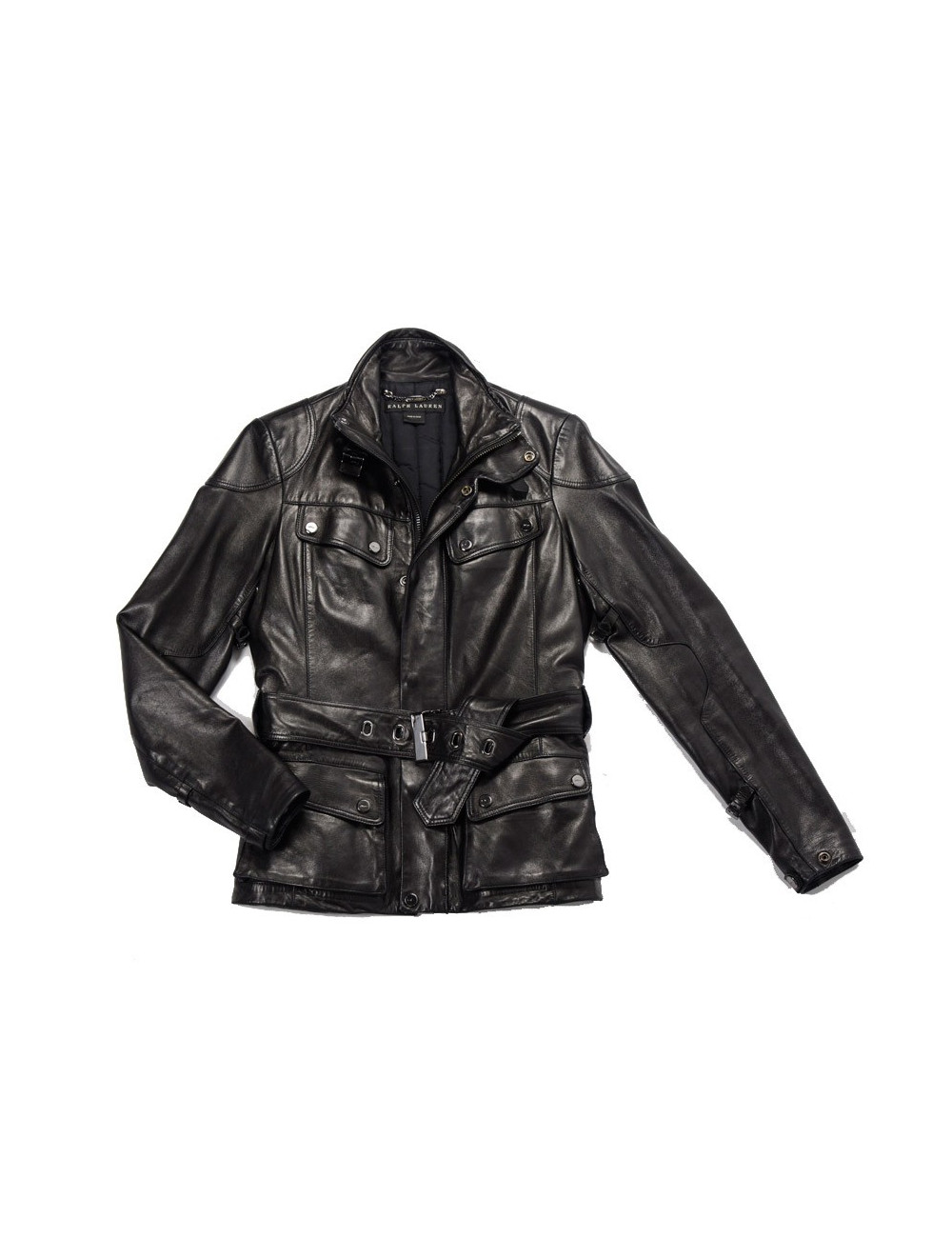 Blouson RALPH LAUREN t2 cuir d'agneau noir