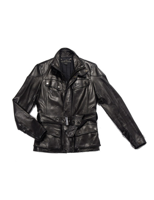 Blouson RALPH LAUREN t2 cuir d'agneau noir