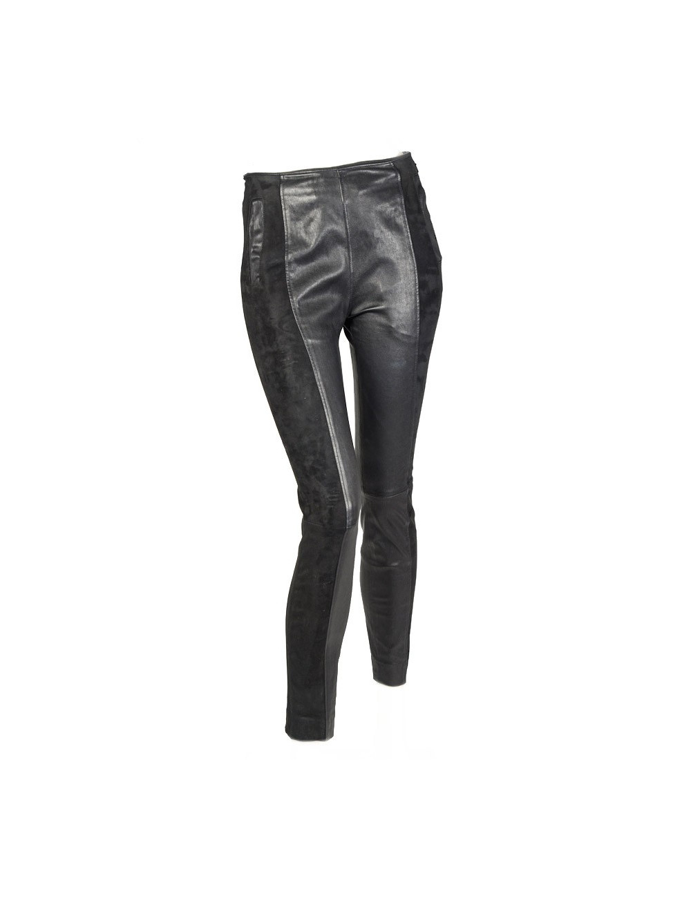 Pantalon BALENCIAGA T 34 cuir stretch noir