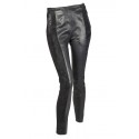 BALENCIAGA T 34 black stretch leather trousers